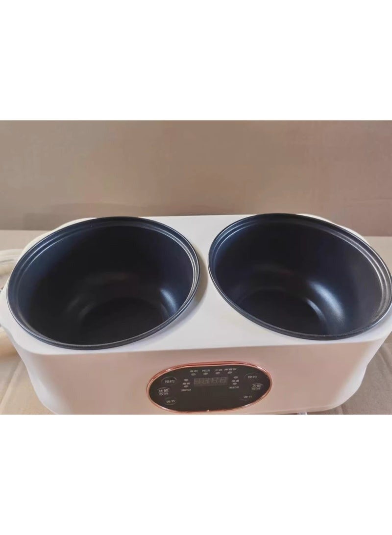 دينكس قدر طهي مزدوج 2 في 1 من دينكس DX3901، سعة 2 لتر، جهاز طهي كهربائي متعدد الوظائف مع وعاءين داخليين غير لاصقين، تحكم ذكي باللمس، لون أبيض/بيج. - Image 3