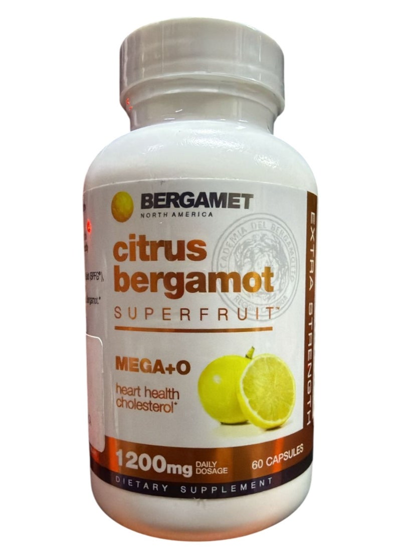 BergaMet مكمل البرغموت الحمضي بتركيز 1200 ملغ لكل حصة و 80% من البوليفينول - 60 كبسولة - صنع في الولايات المتحدة الأمريكية - Image 1