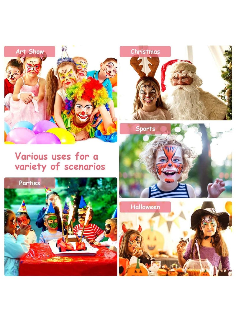 SYOSI Face Paint Kit for Kids, Professional Non toxic Face Paint 15 Colors Kit with 2 Brushes, Body Makeup Paint Hypoallergenic Water Based Paints for Party Cosplay - Image 5