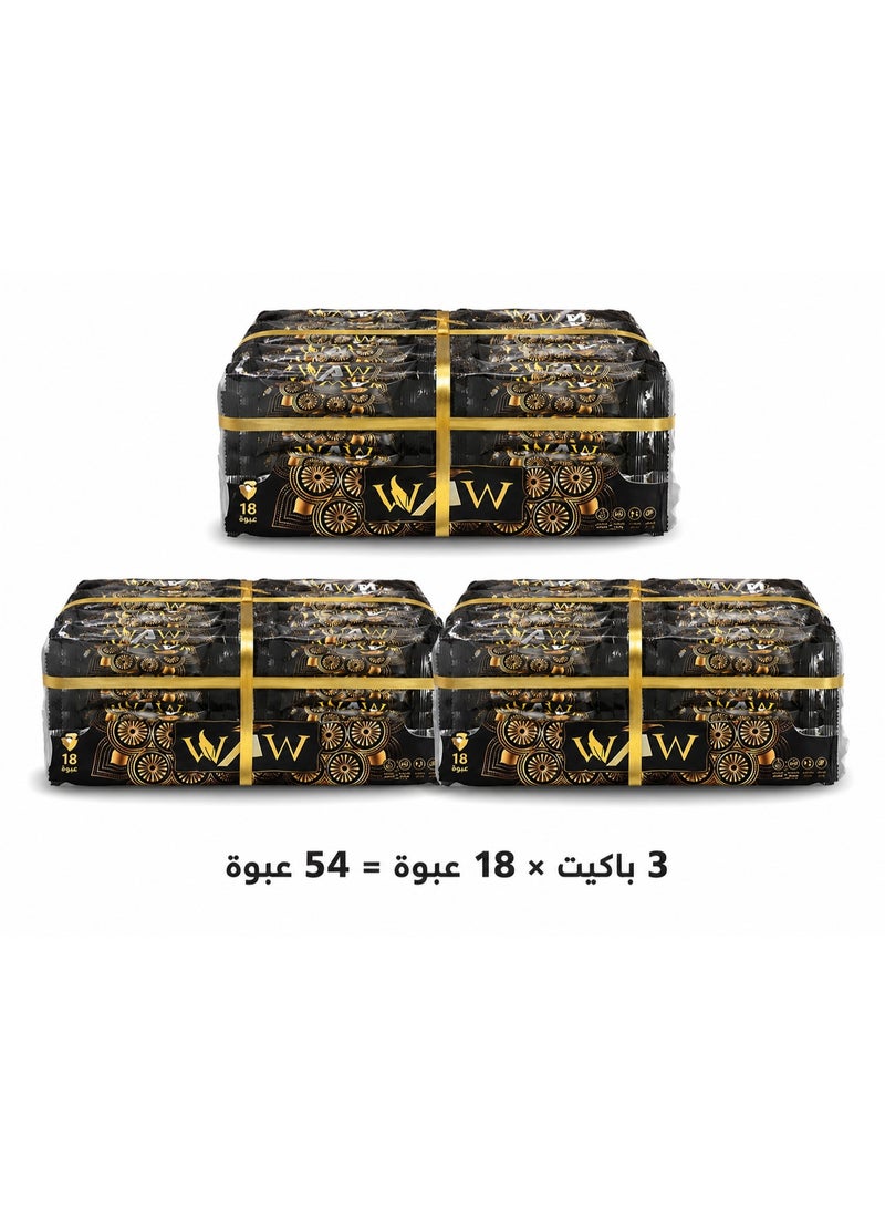 واو مناديل WOW الفاخرة متعددة العبوات – 3 باكيت × 18 عبوة = 54 عبوة إجمالي | مناديل ناعمة للاستخدام اليومي والسفر والسيارة والمنزل والمكتب | عبوات مناديل بتصميم فاخر أسود وذهبي - Image 1