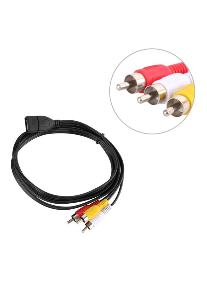 USB A To Female Socket To 3 RCA Male Video A/V Camcorder Adapter Cable Black - Image 5