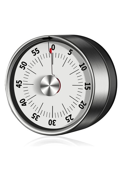 Magnetic Kitchen Timer Chef Cooking Timer Clock with Loud Alarm No Batteries Required 100% Mechanical Magnetic Backing Exquisite Stainless Steel Body