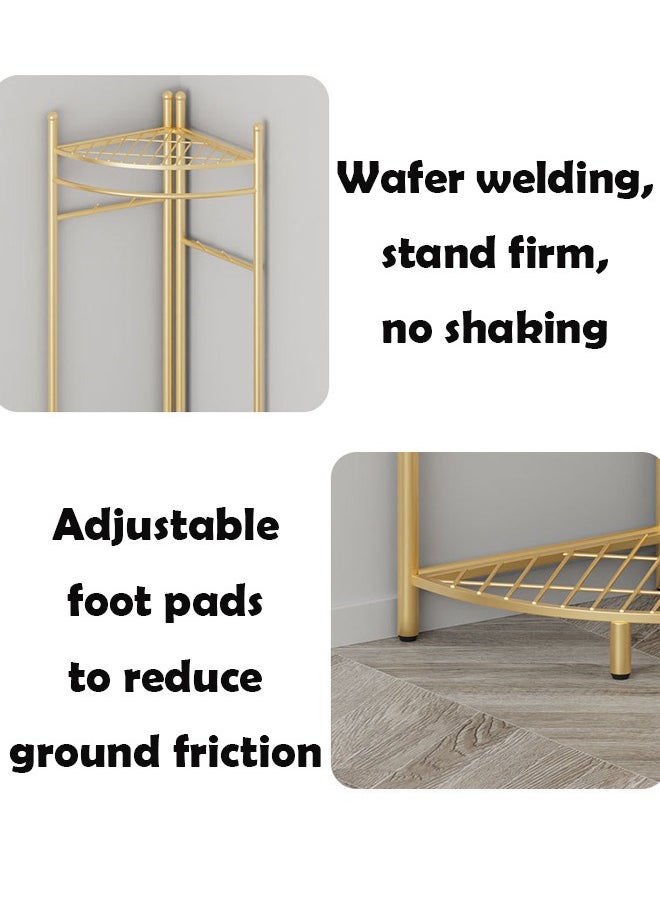 ZCM-HAPPY - Metal Corner Coat Rack - Floor Standing Clothes Rack with Creative Wall Mounted Storage, Detachable Layers for Versatile Organization - Image 1
