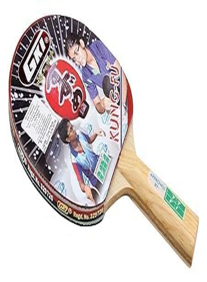 GoSpree Kung Fu Table Tennis Wooden Racket | TT Racket | Adults & Kids (Pack of 1) - Image 1