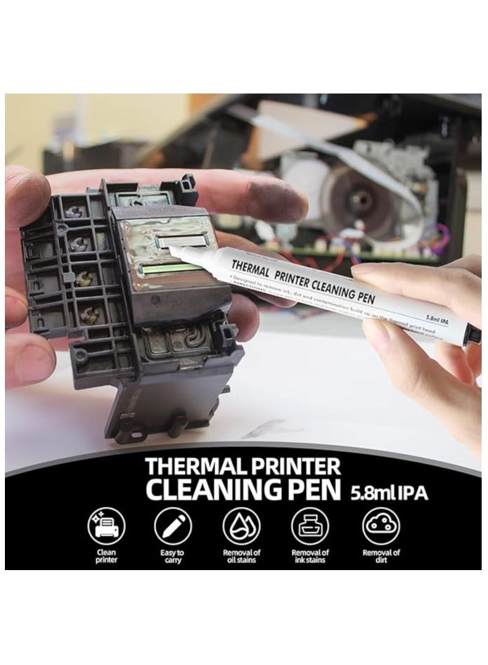 erorex Thermal Printer Cleaning Pen, Universal Printer Printhead Cleaning Pen Cleaning Kit, Thermal Print Head Cleaning Pen for Card Printer Thermal Printer, 12 Pcs - Image 5