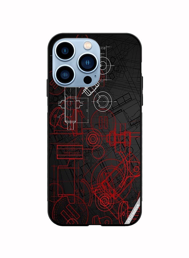 VR CREATIVE Protective Case Cover For Apple iPhone 14 Pro Industrial Abstract Design Multicolour - Image 1