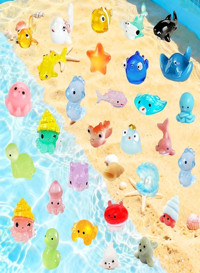 Erewa 36Pcs Ocean Mini Resin Animals Figures Colorful and Lifelike Tiny Marine Creatures Ornaments for Home Decor and Aquarium Decoration & Collectibles - Image 1