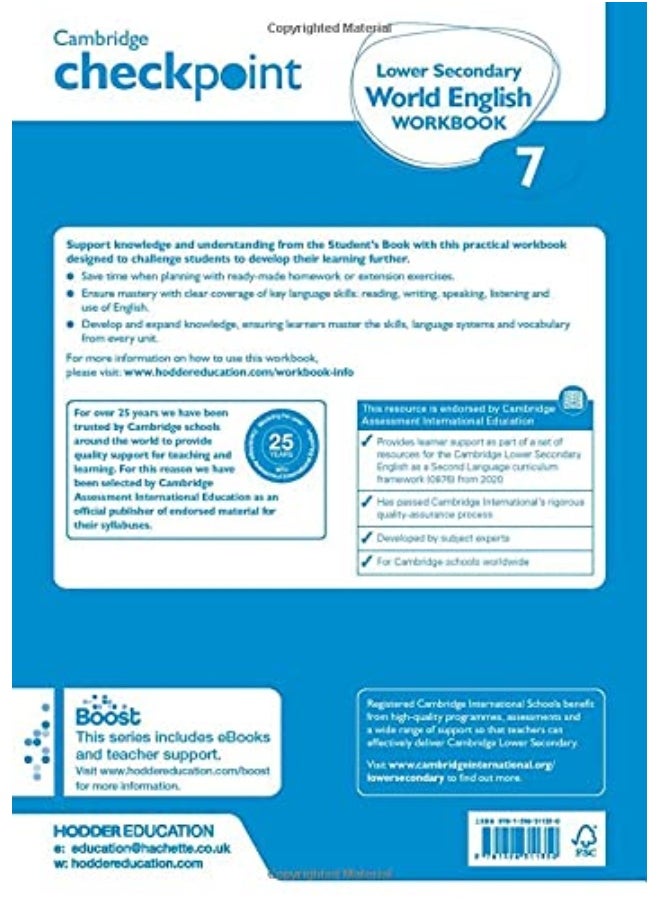 Cambridge Checkpoint Lower Secondary World English Workbook 7  - Image 2