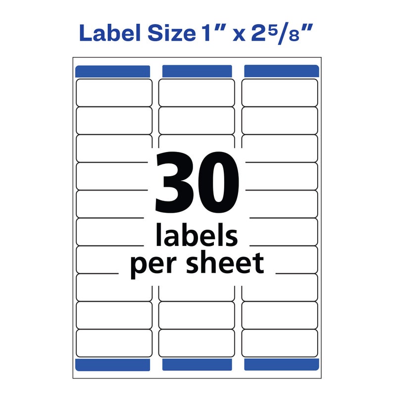 Avery Easy Peel Printable Address Labels with Sure Feed, 1" x 2-5/8" Customizable Stickers, White, 3,000 Blank Mailing Labels, Great for Mailing, Shipping, and More (5160) - Image 5