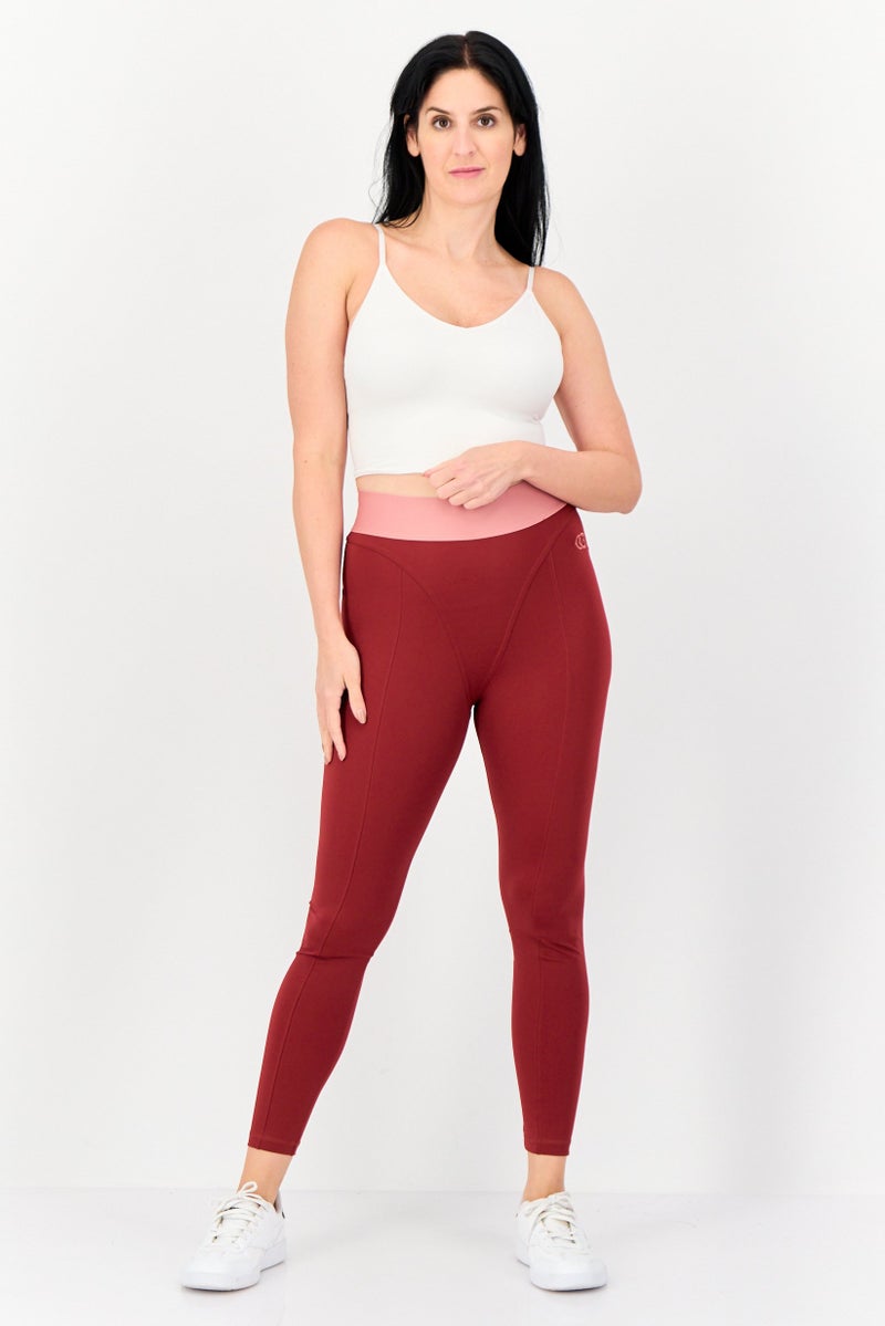Reebok Women Sportswear Fit Training Leggings, Dark Red - Image 3