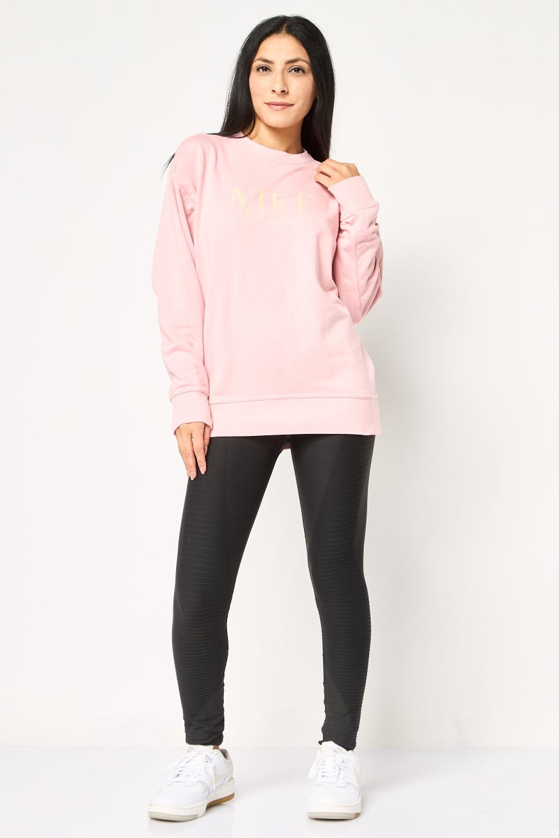 Nike Women Dri Fit Long Sleeve Outdoor Sweatshirt, Pink - Image 4