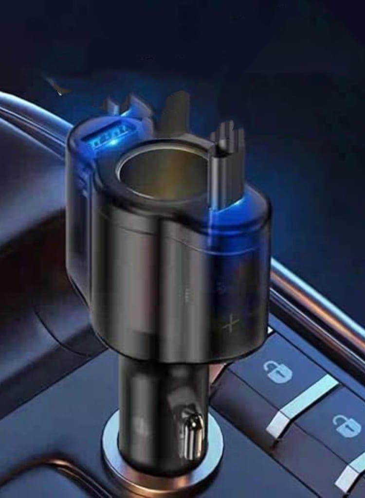 130W Dual USB Car Charger with Fast Charging, 3-Port Design, Black - Image 2
