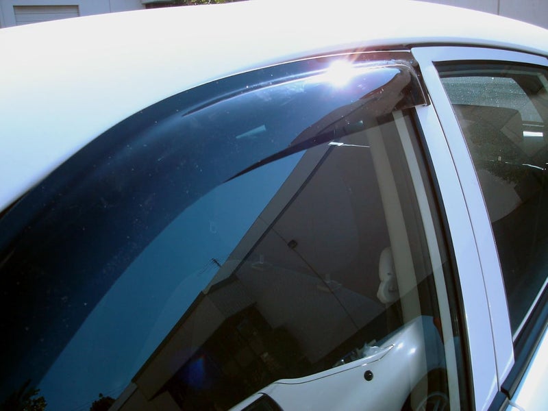 Tuningpros WV-325 Outside Mount Window Visor Deflector Rain Guard Dark Smoke 4-pc Set, Compatible with 1997-2001 Mitsubishi Mirage Sedan - Image 4