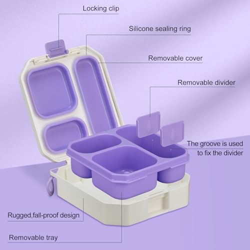 wiwens Bento Lunch Box for Kids with 12oz Soup Thermo Leak-Proof Lunch Food Container with 5 Compartment Thermo Hot Food Jar and Insulated Lunch Bag for Kid Toddler Girls Boys to School - Image 2