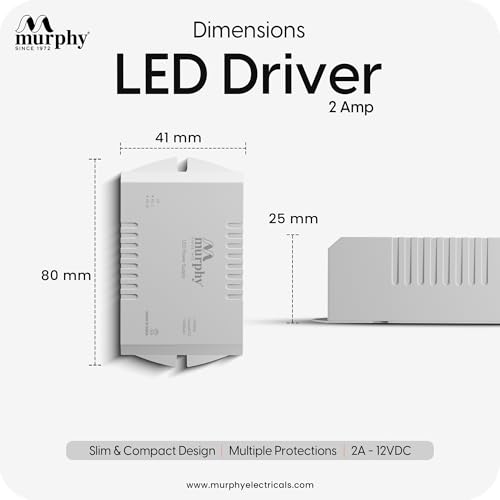 Murphy LED Strip Light Driver (White, 25W, 12V, 2A) Pack of 4 - Image 3