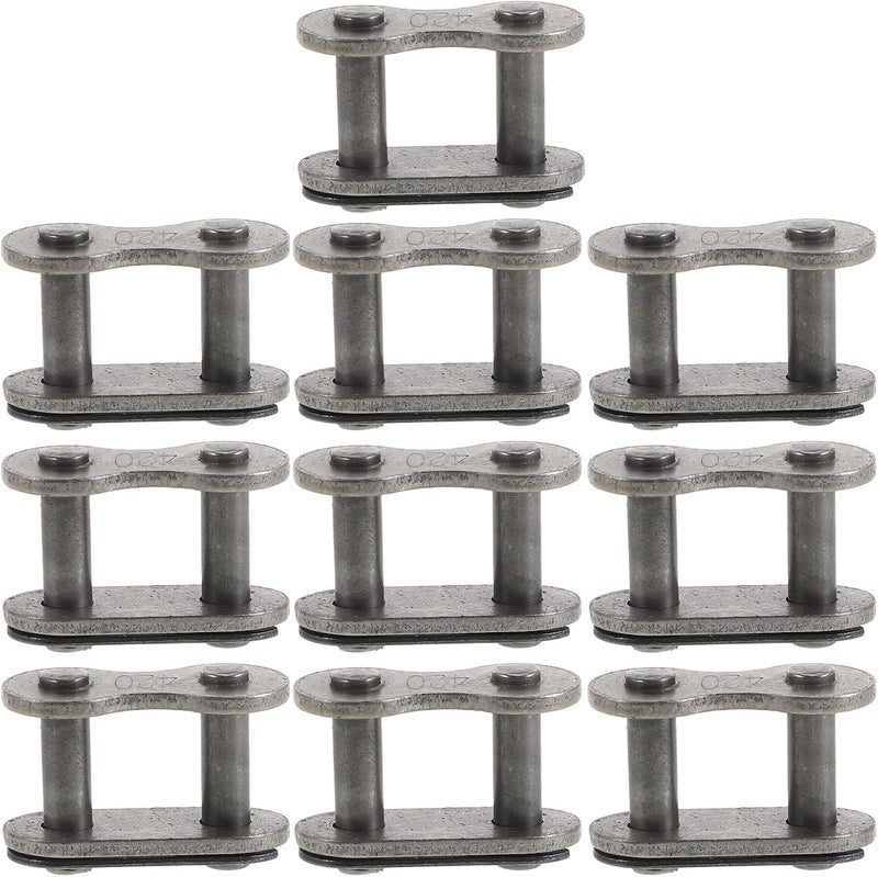 Heavy-duty Motorcycle Chain Connector 420 Chain Link Coupler 10pcs for Off-road Bikes Atv Dirt Bikes Replacement Links - Image 1