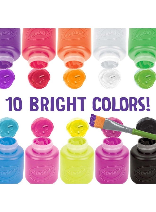 Crayola Washable Kids Paint, 10 Neon Paint Colors, 2 Oz Bottles, Gift - Image 5
