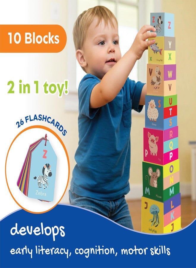 Nasobuddy Little Engineer | Learning Alphabets & Tower Building | Early Learning Toy | Reading Readiness | First Words | Cognitive Development | Age 2+ (Stacking Blocks) - Image 3