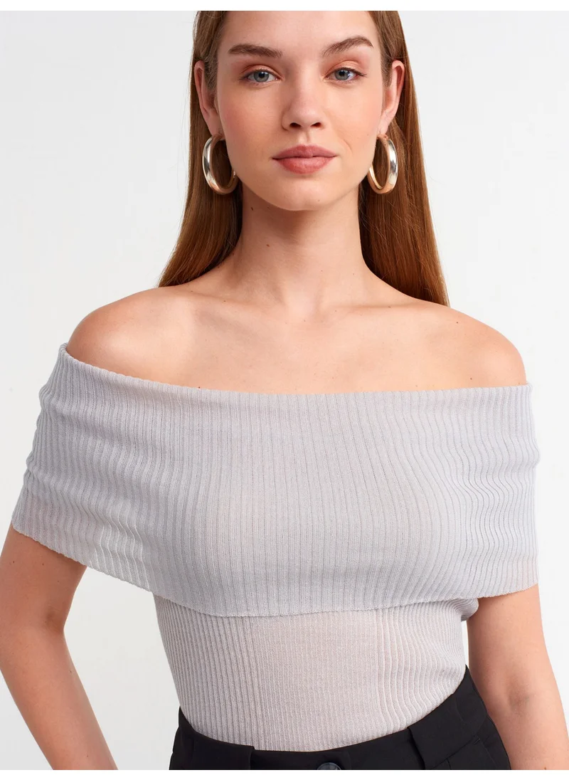 Dilvin 10558 Fine Knitwear Sweater-Grey