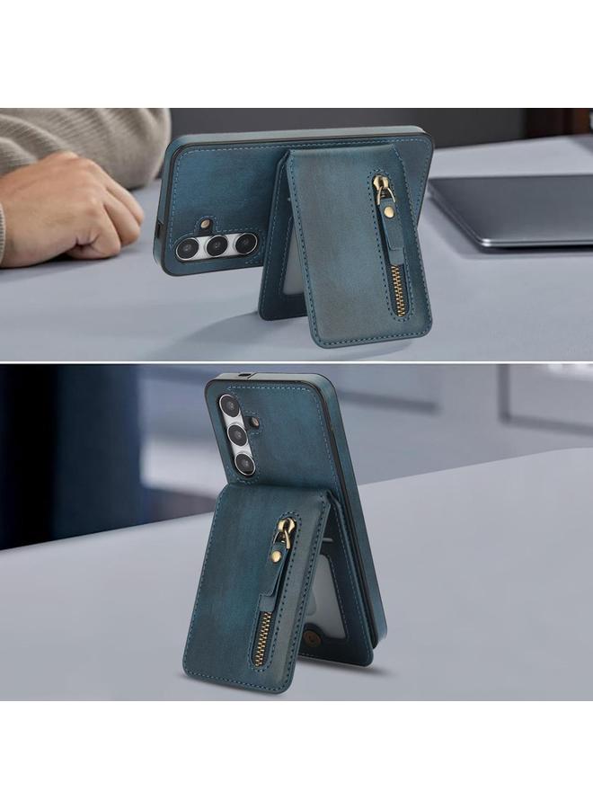 S-TOP Case For Samsung Galaxy S24+ 5G Zipper Wallet Split MagSafe Leather Back Phone Case - Image 4