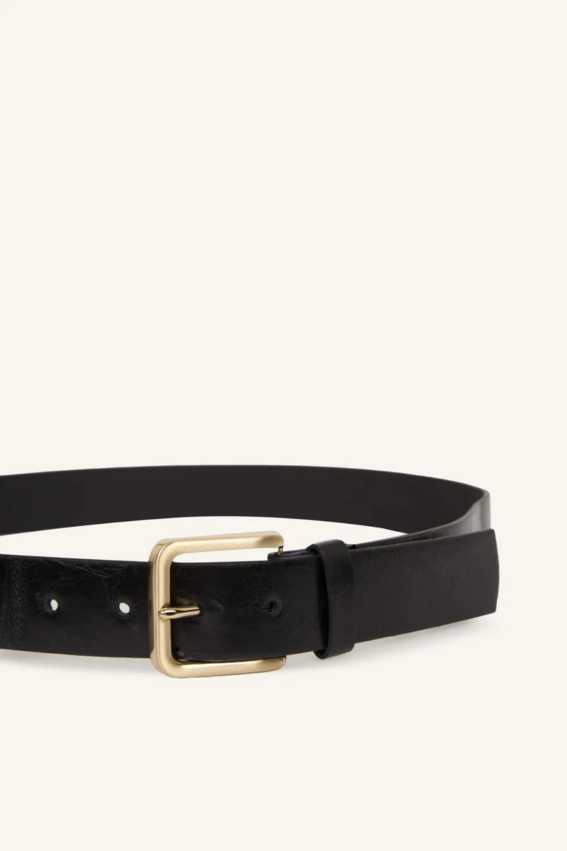 ديفاكتو Woman Rectangle Clasp Faux Leather Jean Belt