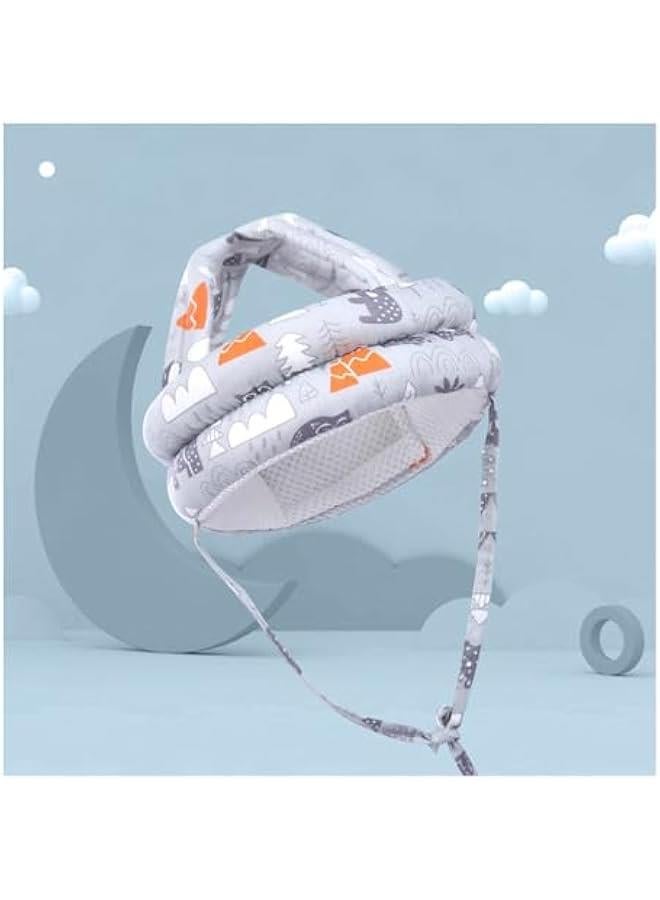 HOOKOR Infant Safety Helmet No Bumps Safety Head Cushion Bumper Bonnet, Adjustable Protective Cap Child Safety Headguard Hat for Running Walking Crawling (Grey) - Image 1