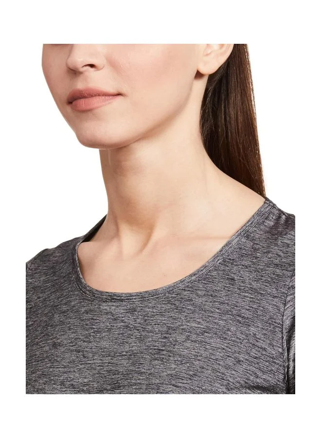 Jockey Black Melange AP27 Women Tactile Microfiber Elastane Stretch Relaxed Fit T Shirt with StayDry and StayFresh Treatment for Women | Best Price UAE