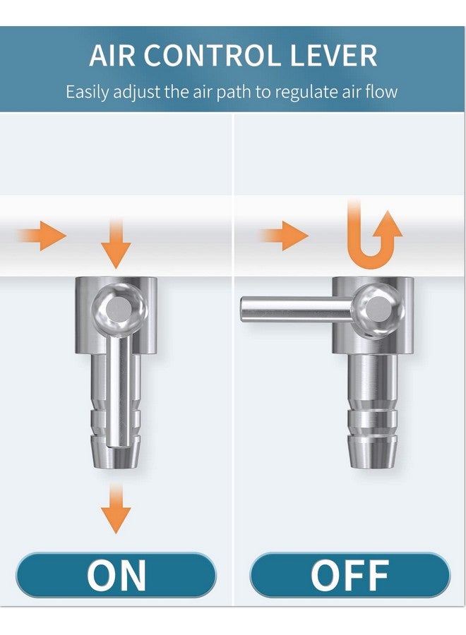 باوفلي صمامات التحكم في الهواء من Pawfly، عبوة من ٢٤ صمامًا للتحكم في الهواء لأحواض السمك، بقطر داخلي ٣/١٦ بوصة، ومنظمات تدفق هواء أحادية الاتجاه من الكروم والنحاس لمضخات الهواء. - Image 3