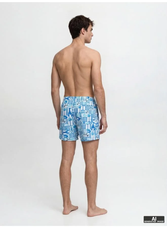 JACK & JONES Printed Drawstring Swim Shorts