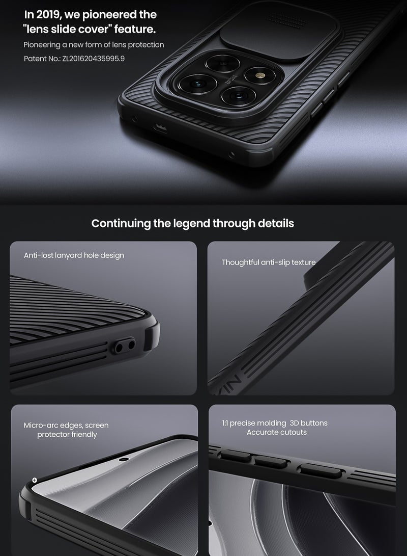 Nillkin For Xiaomi Redmi Note 14 Pro+ 5G Case, Camera Lens Protection Slide Cover, TPU+PC Shockproof Bumper Back Cover, Anti-Fingerprint Mobile Phone Case, 14 Pro+ Slim Fit Protective Casing - Image 3