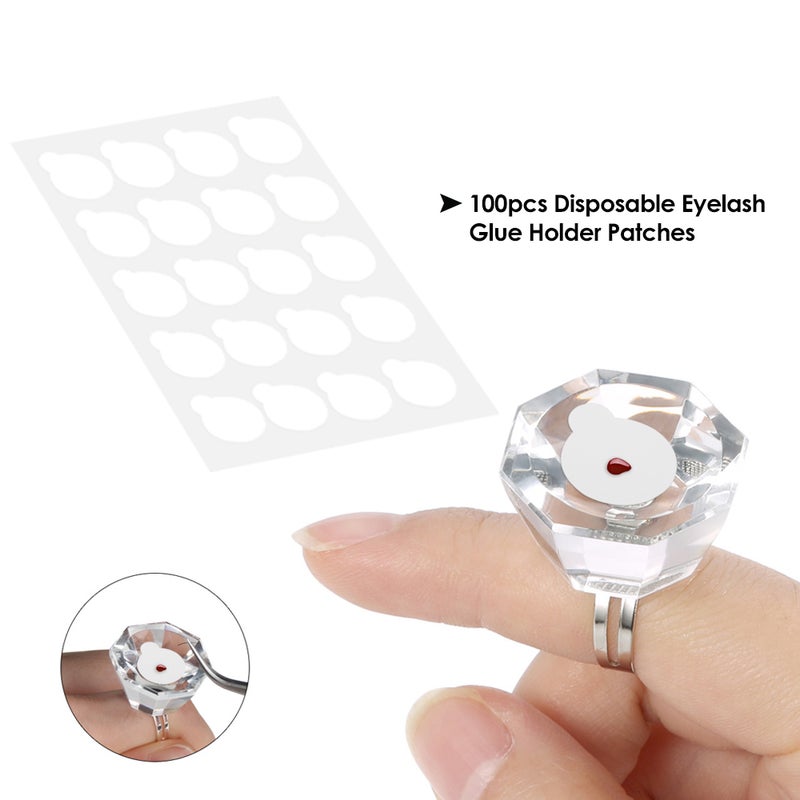 100pcs Disposable Eyelash Glue Holder Pallet Eyelash Extension Glue Pads Stand On Eyelash Glue Patches Sticker Small Size 2.5cm - Image 5