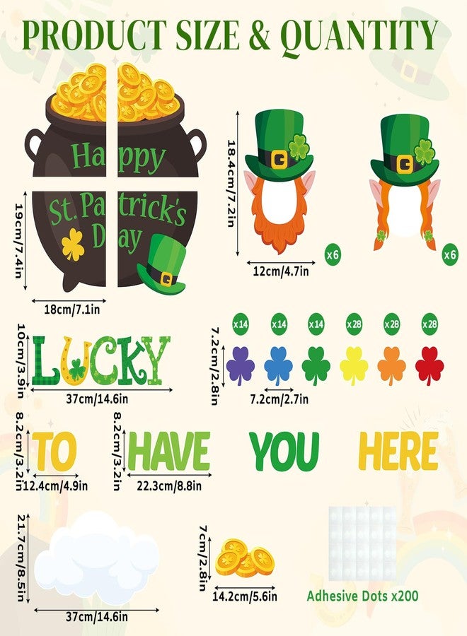 Yewfold 149Pcs St. Patrick’s Day Bulletin Board Decorations Set, Lucky Shamrock Classroom Door Decorations, Irish Clover Paper Cutouts DIY Photo for Teacher Office Home Wall Decor Party Supply - Image 2