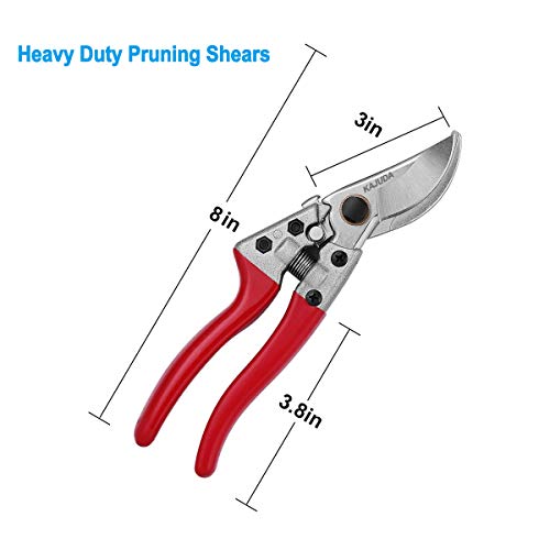 KAJUDA 8" Pruning Shears, Professional Bypass Garden Shear Hand Pruners Gardening Shears Clippers for Plants, Flower Cutter Florist Scissors Trimming Scissors, Gardening Tools - Image 3