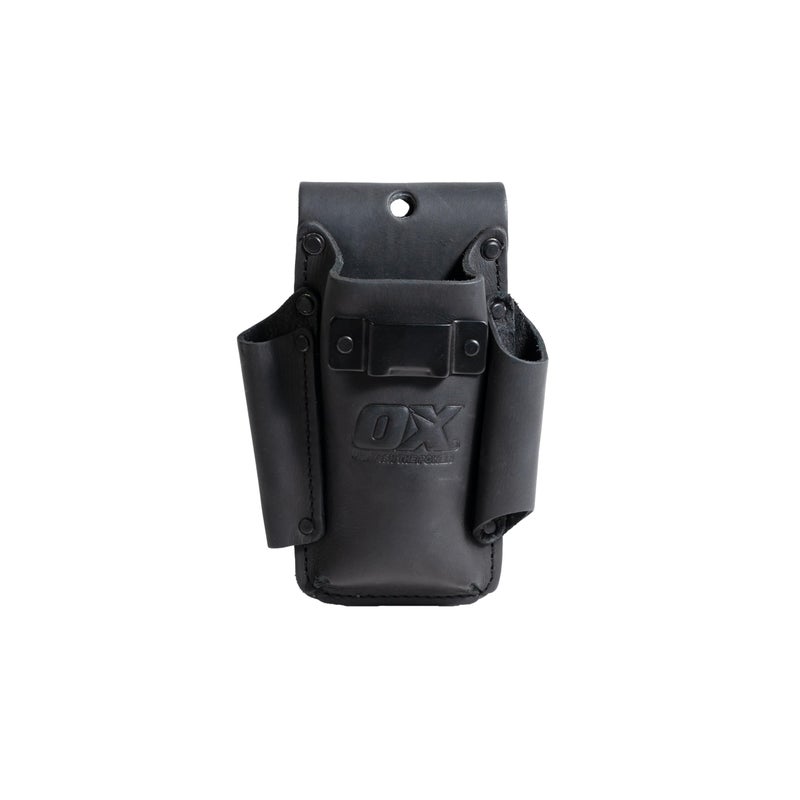 OX Tools Ultimate Leather & Nylon Compact Tape Measure Knife Pencil Holder, Everyday Carry Top Grain Leather & Kevlar Reinforcements - Image 1