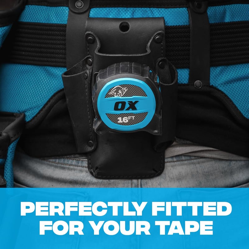 OX Tools Ultimate Leather & Nylon Compact Tape Measure Knife Pencil Holder, Everyday Carry Top Grain Leather & Kevlar Reinforcements - Image 4