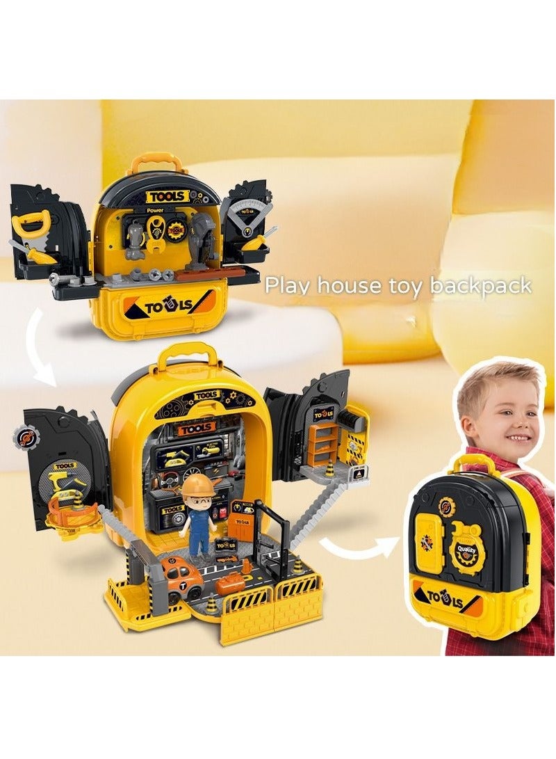 Male and female backpack role-playing family toys, pets, makeup, kitchen toys