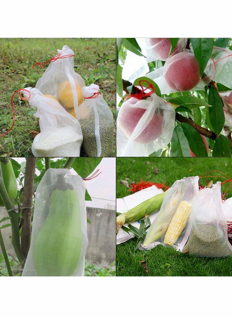 SYOSI - Fruits Protection Bags for Fruit Trees, Nylon Mesh Fruit Bags with Drawstrings to Prevent Insect Birds Squirrels, 6"x10" Fruit Mesh Bags for Garden Orchards, Protect Fruits and Vegetables (50 Pcs) - Image 1
