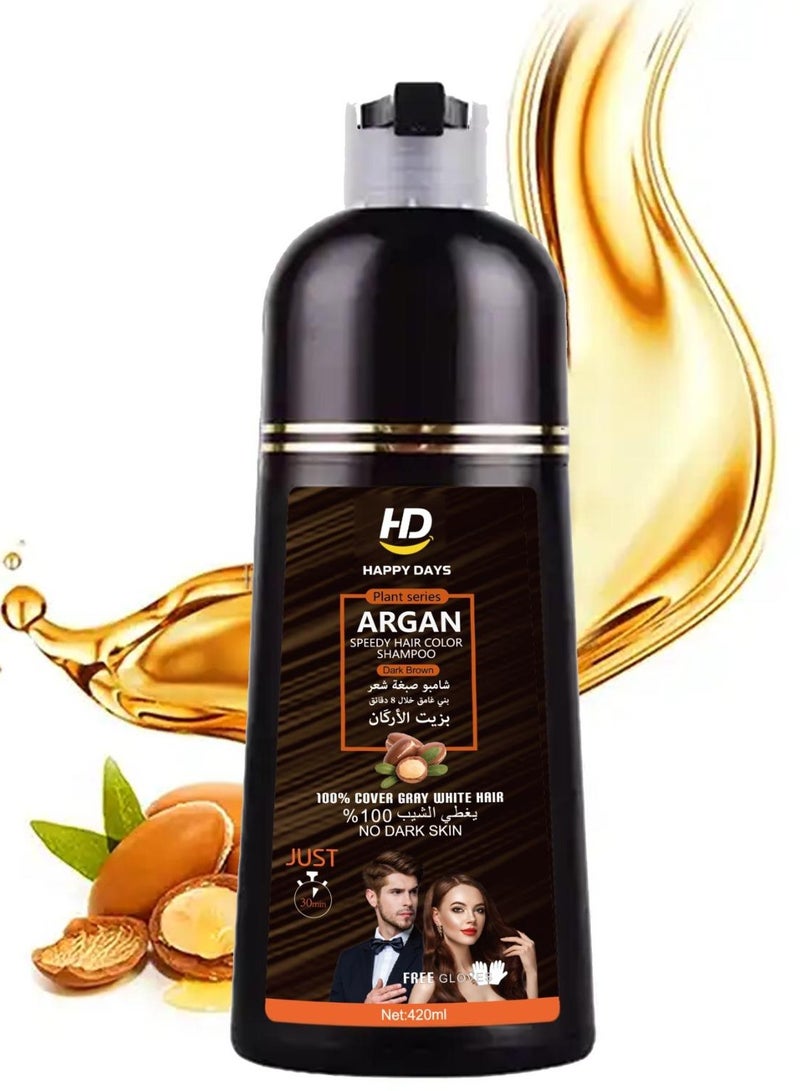HAPPY DAYS ARGAN SPEEDY HAIR COLOR SHAMPOO DARK BROWN - Image 1