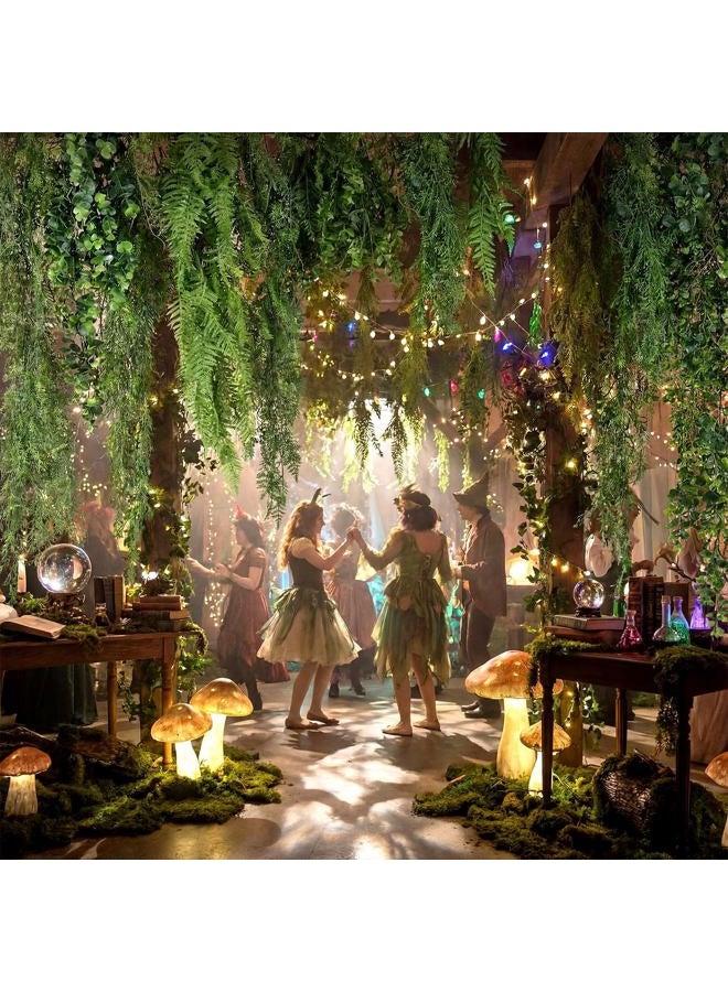 Dingion 6 Pack Artificial Hanging Plants for Enchanted Forest Decorations 41.73 in Large Fake Greenery Plants Fake Persian Black Mondo Grass Eucalyptus for Home Wall Garden Indoor Outdoor Decoration - Image 5