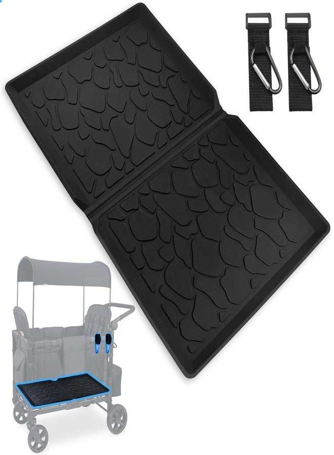 Myvikcar All Weather Mat for W2 Series, 30x16 inch Foldable Silicone Stroller Wagon Floor Insert Pad with Two Hooks - Image 1