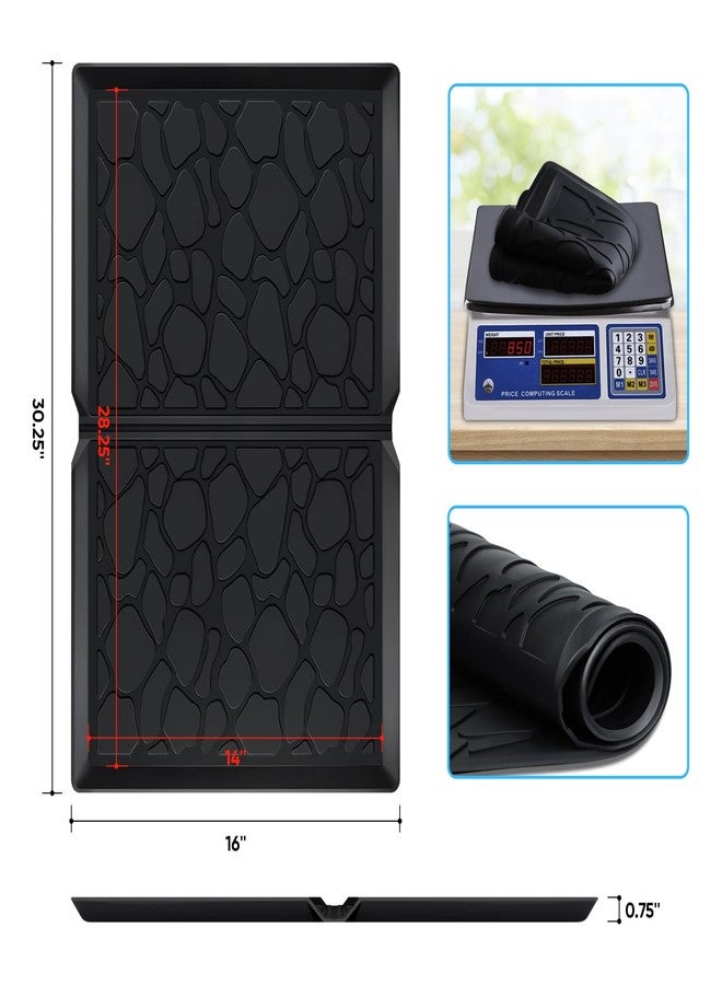 Myvikcar All Weather Mat for W2 Series, 30x16 inch Foldable Silicone Stroller Wagon Floor Insert Pad with Two Hooks - Image 2