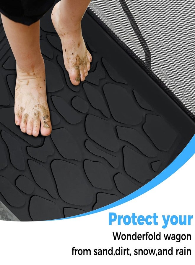 Myvikcar All Weather Mat for W2 Series, 30x16 inch Foldable Silicone Stroller Wagon Floor Insert Pad with Two Hooks - Image 3
