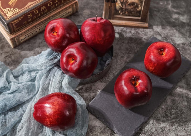 Toopify Toopify 30PCS Artificial Red Apples  Fake Fruit Lifelike Simulation Apples for Home Kitchen Table Basket Decoration  3.43"" x 2.95""  - Image 5