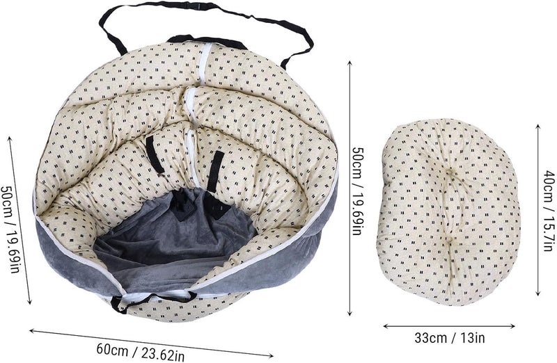 Pssopp Elevated Pet Car Seat, Universal Vehicle All Seasons Travel Bed with Safety Strap for Pet Outdoor Travel Trip in Car - Image 2