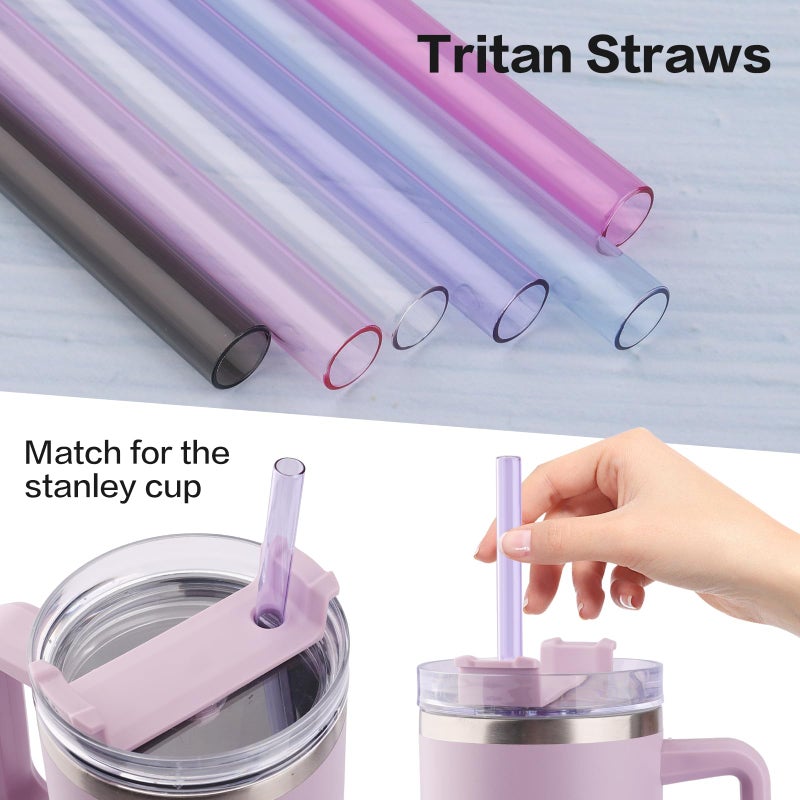 Joshey 12 Inch Tritan Replacement Straws for Stanley 40oz Tumbler - 6 Pack Reusable Long Straws with Cleaning Brush, Fits 30oz & 40oz Stanley Cup Accessories, BPA-Free (6 Colors) - Image 3