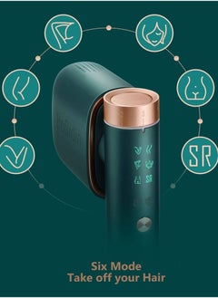 Bosidin Laser Hair Removal IPL Permanent Home Hair Removal Device for Facial Peach Fuzz, Underarms, Bikini Line and Legs Dynamic Cooling Device D-1187 Green  - Image 4