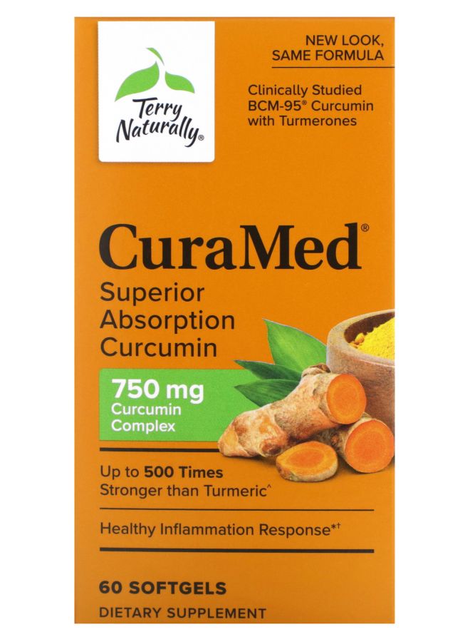 Terry Naturally CuraMed Superior Absorption Curcumin 750 mg 60 Softgels