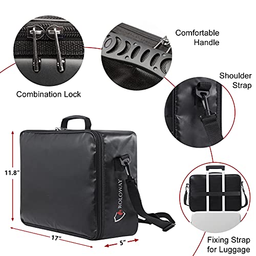 ROLOWAY Fireproof Document Bag with Lock (17 x 11.8 x 5 inch), Important Document Storage Bag with Multi-Layer File Organizers (Black) - Image 4