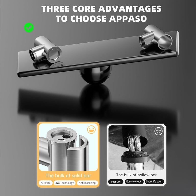 APPASO Gold Kitchen Faucet with Soap Dispenser, S304 Stainless Steel Single Handle Sink Faucets with Pull Down Sprayer 3 Modes, Modern High Arch with Deck Plate for 1 to 4 Hole Bar Farmhouse Laundry - Image 3