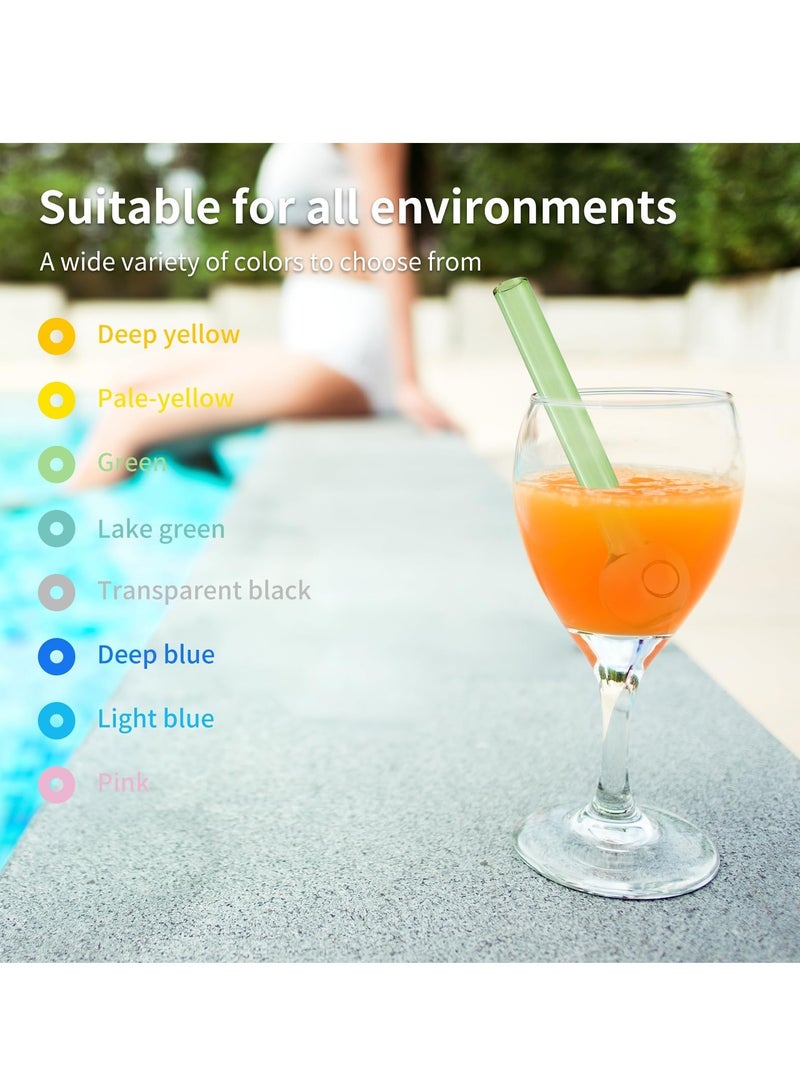 دي آند أل قش زجاجي مقاوم للكسر قش زجاجي دائم قابل لإعادة الاستخدام 8 حزمة مع 1 فرشاة تنظيف للمشروبات حليب - Image 4